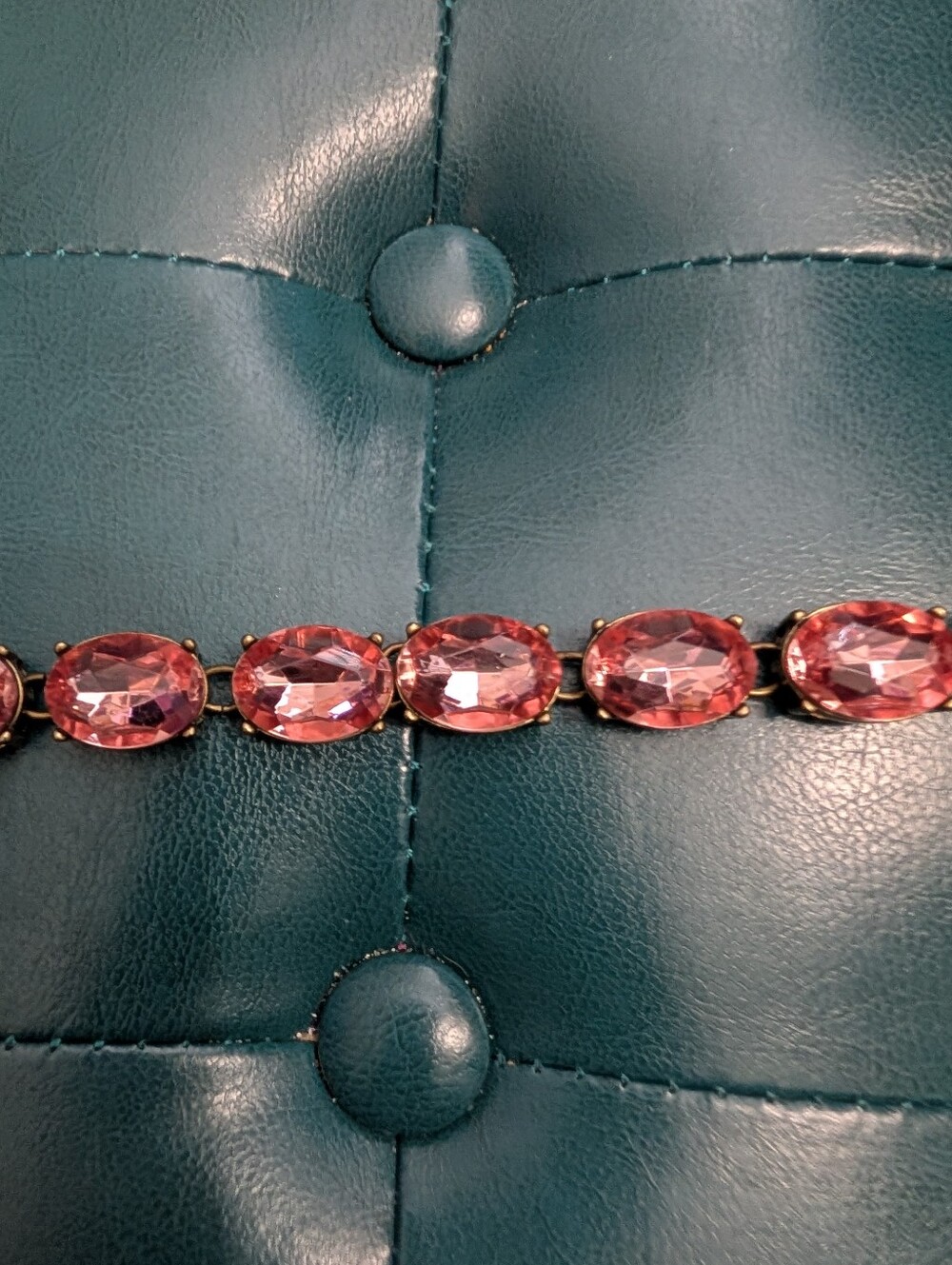 Pink Oval Crystal Tennis Bracelet - Women Jewelry